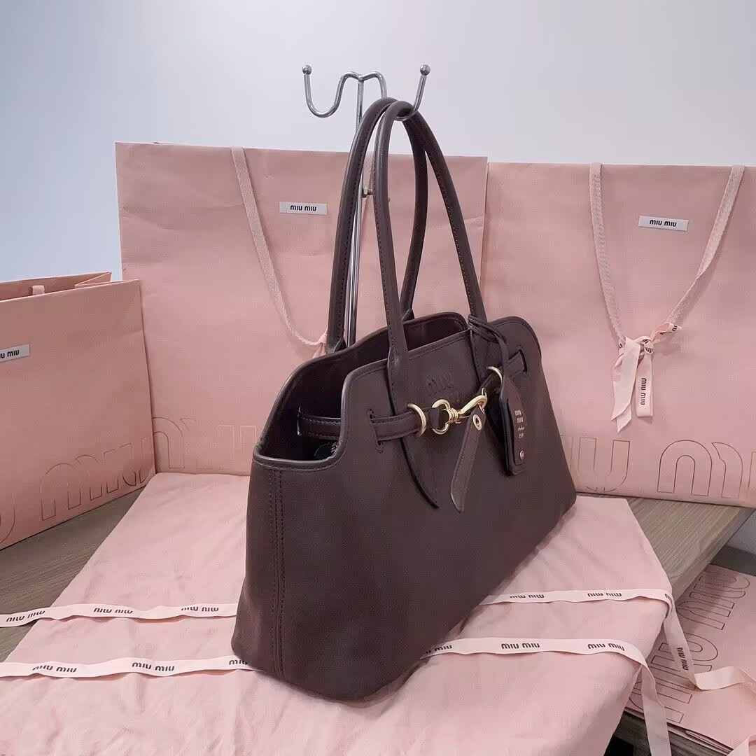 Miu Miu Aventure nappa leather bag 22.5x44x14.5cm