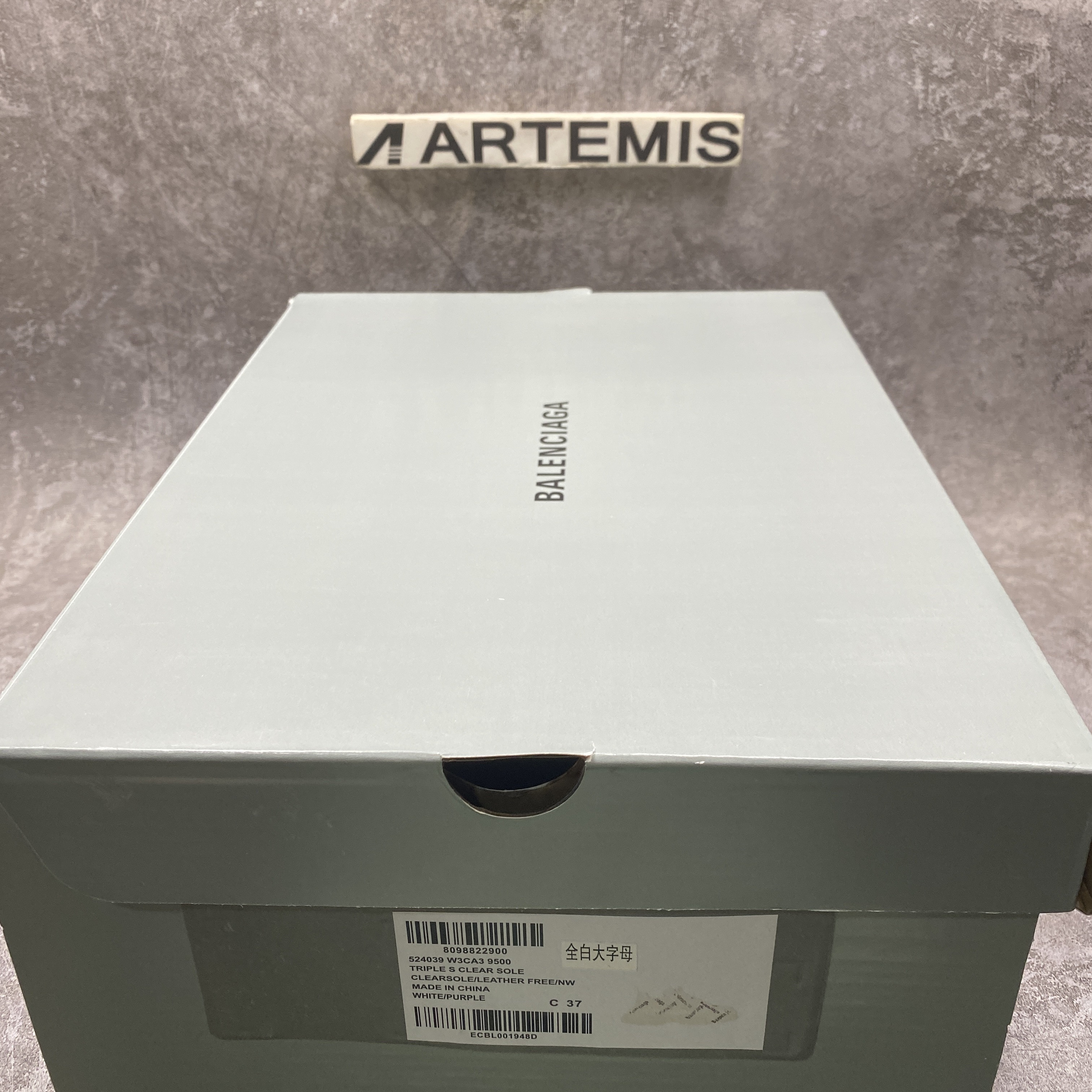 Balenciga Triple S Logotype Sneaker in White