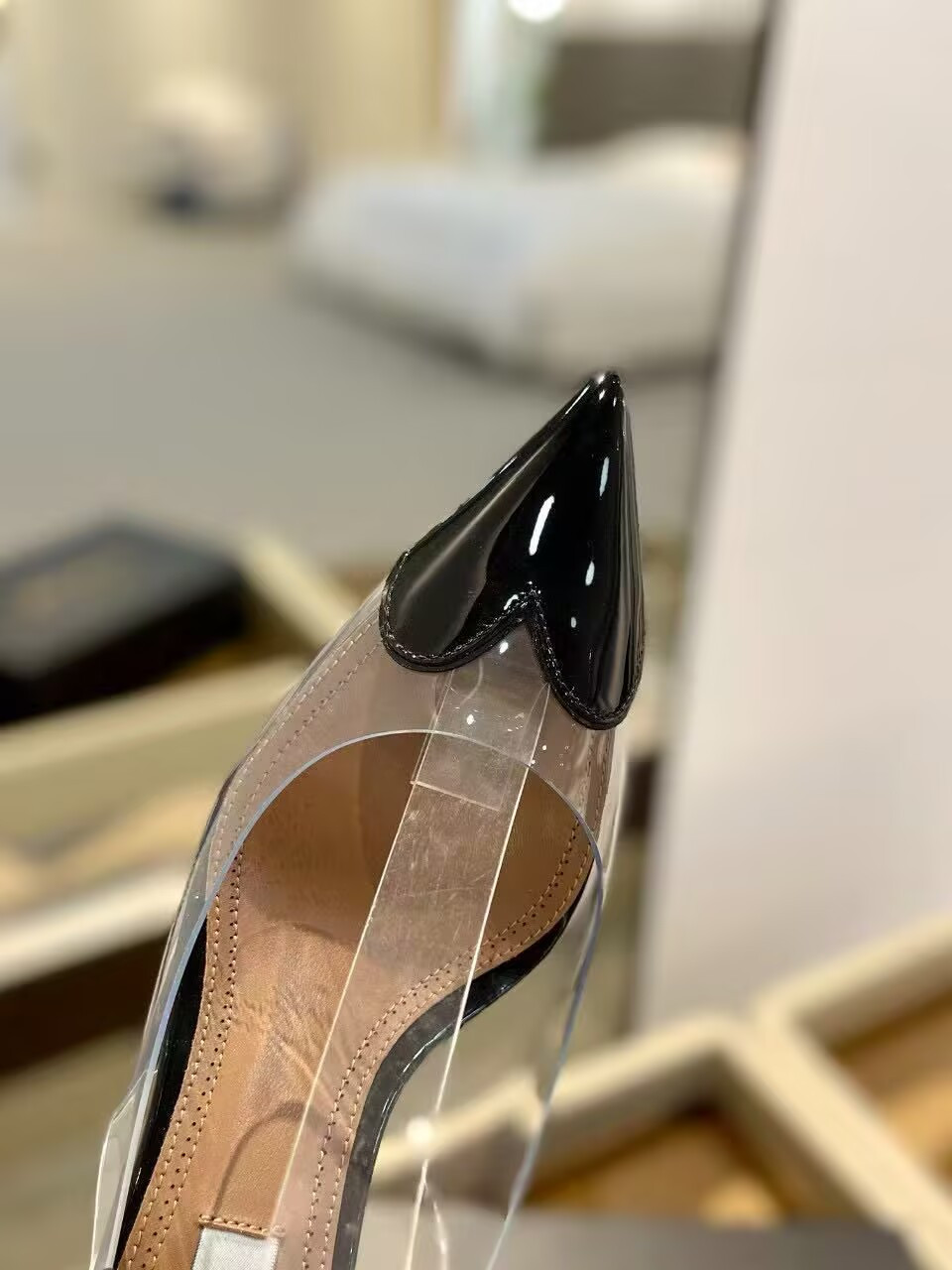 UA ALAÏA Le Coeur Plexi Heart-Toe Slingback Pump