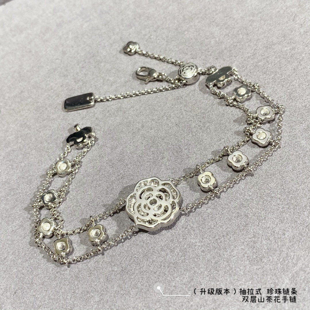 Ch*el camellia double bracelet