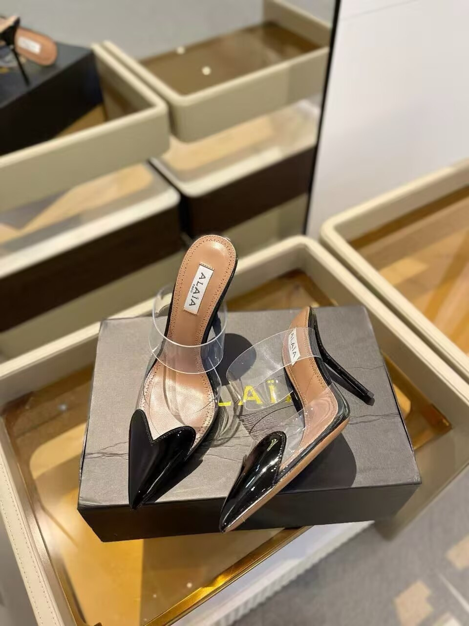 UA ALAÏA Le Coeur Mule Heart-Toe Slingback Pump 10.5cm Heel