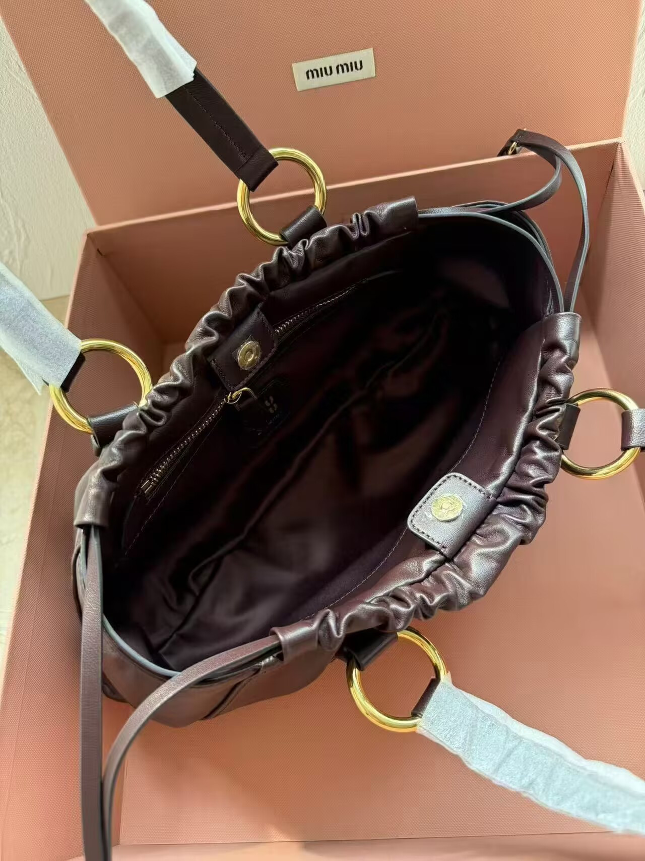 Miu Miu Joie nappa leather bag 40x22x10.5cm