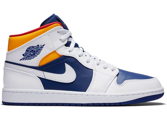 Air Jordan 1 Mid Royal Blue Laser Orange