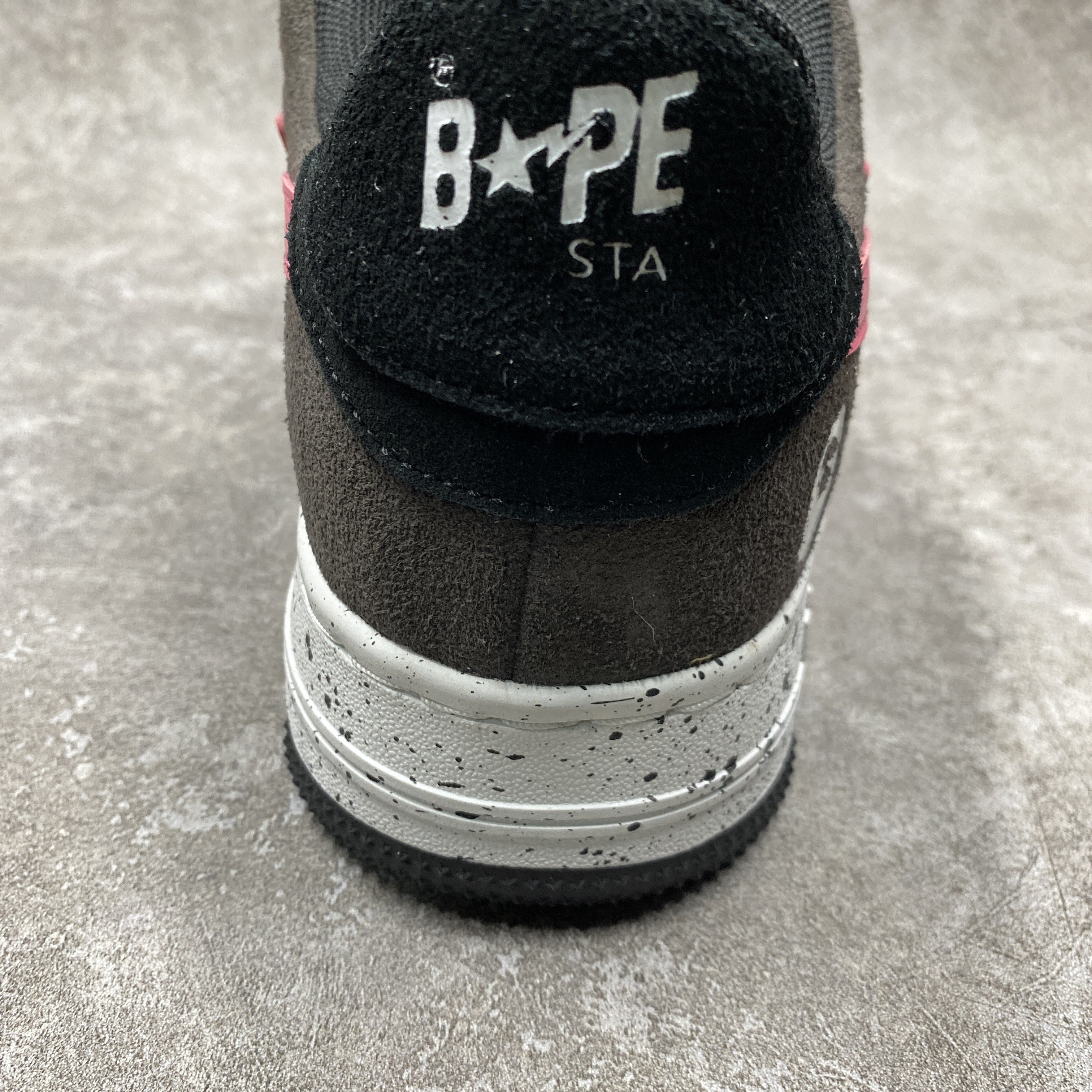 BP Sta Black Grey Pink Suede