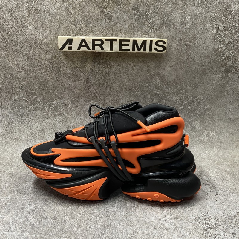 Balmain Neoprene And Leather Unicorn Low Top Sneakers