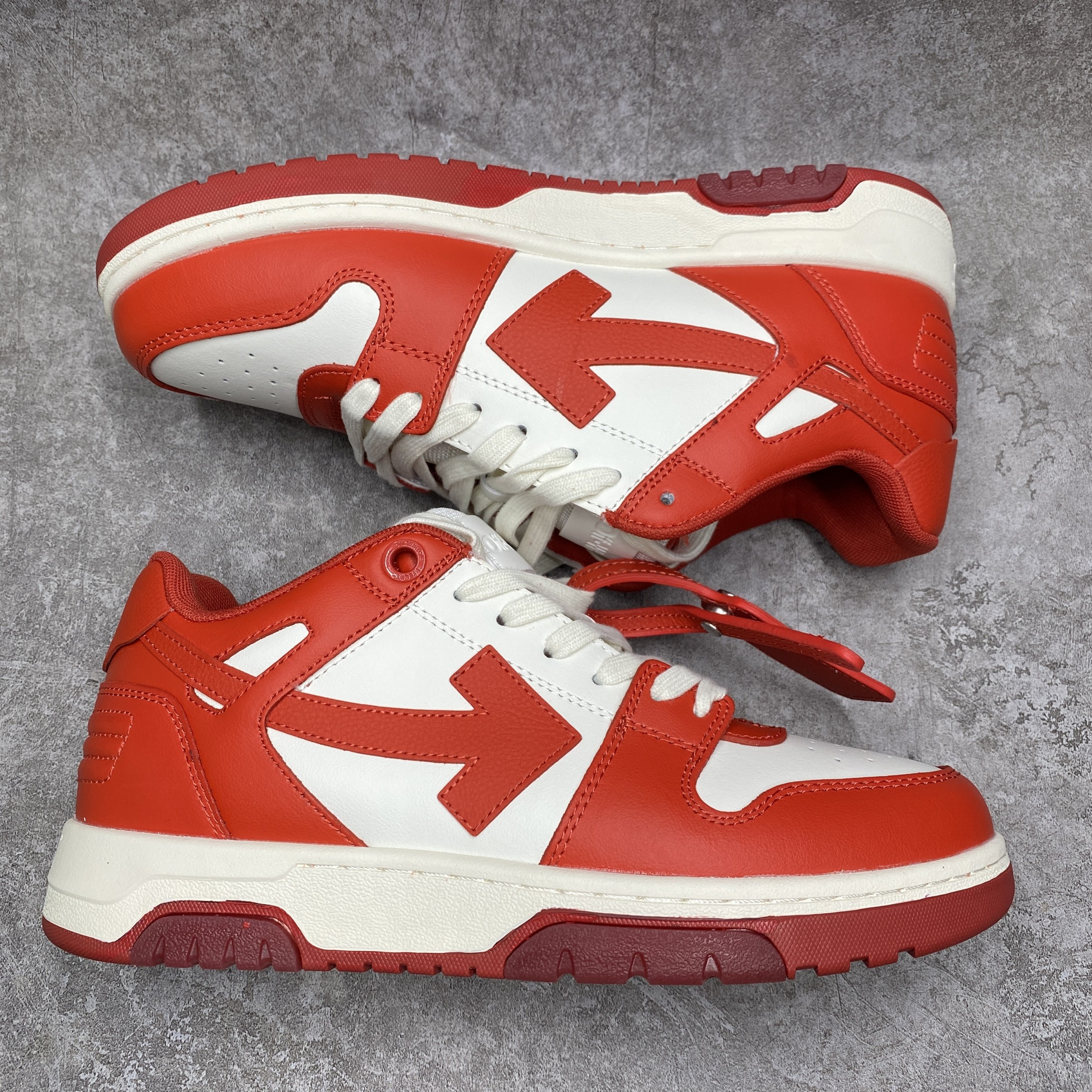 OFF-WHITE Out Of Office OOO Low Tops Red