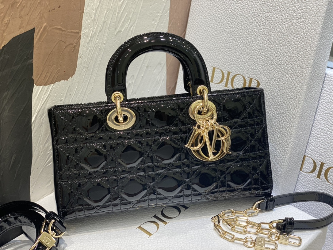 D*or small lady d-joy bag black patent