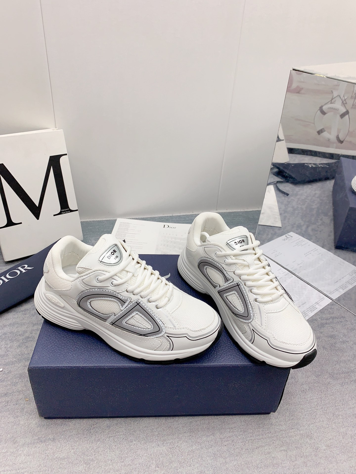 ua D*or b30 sneaker white mesh and technical fabric