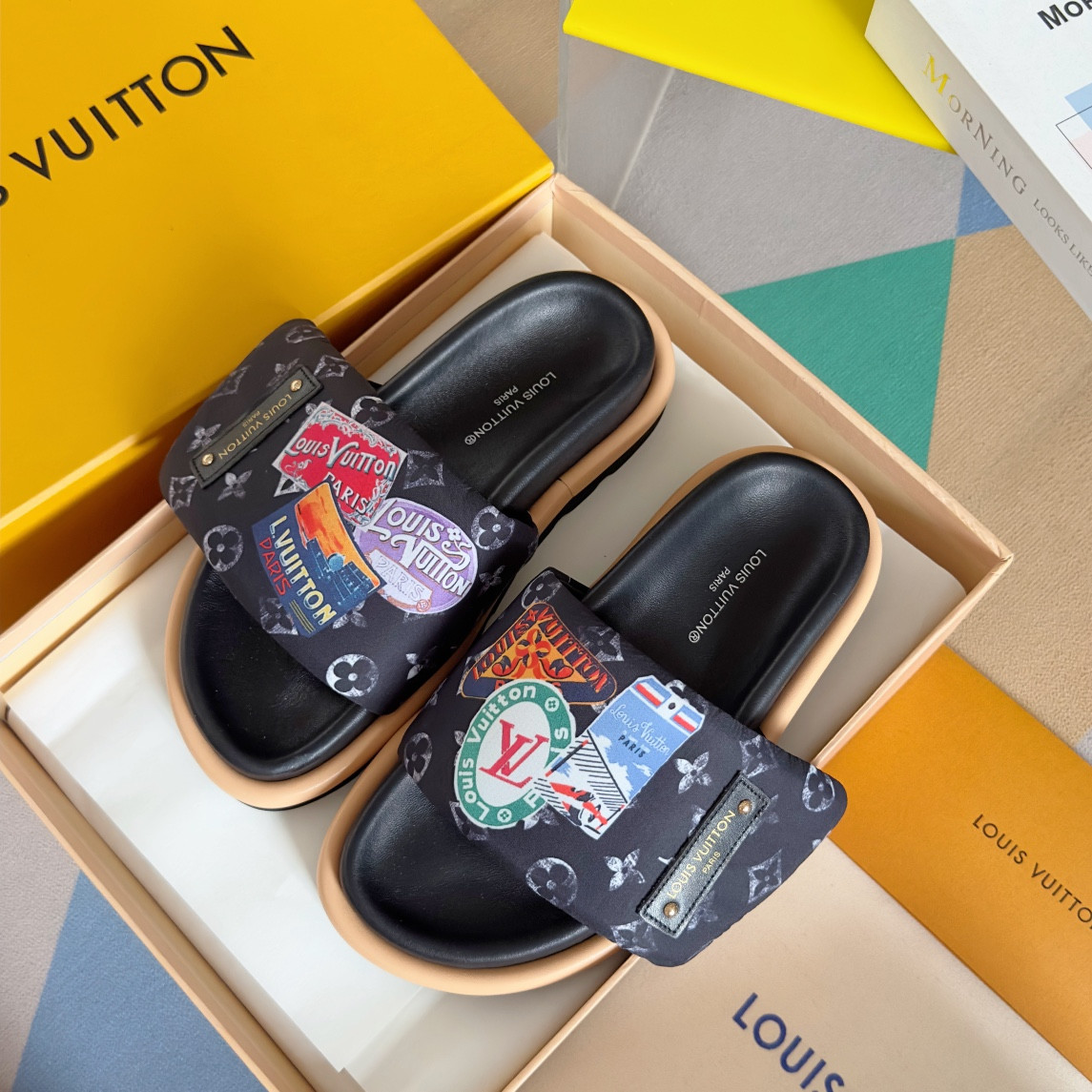 LV Pool Pillow Flat Comfort Mule