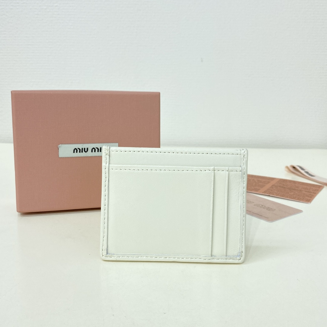 Miu Miu Matelassé nappa leather card holder 8x10.5cm