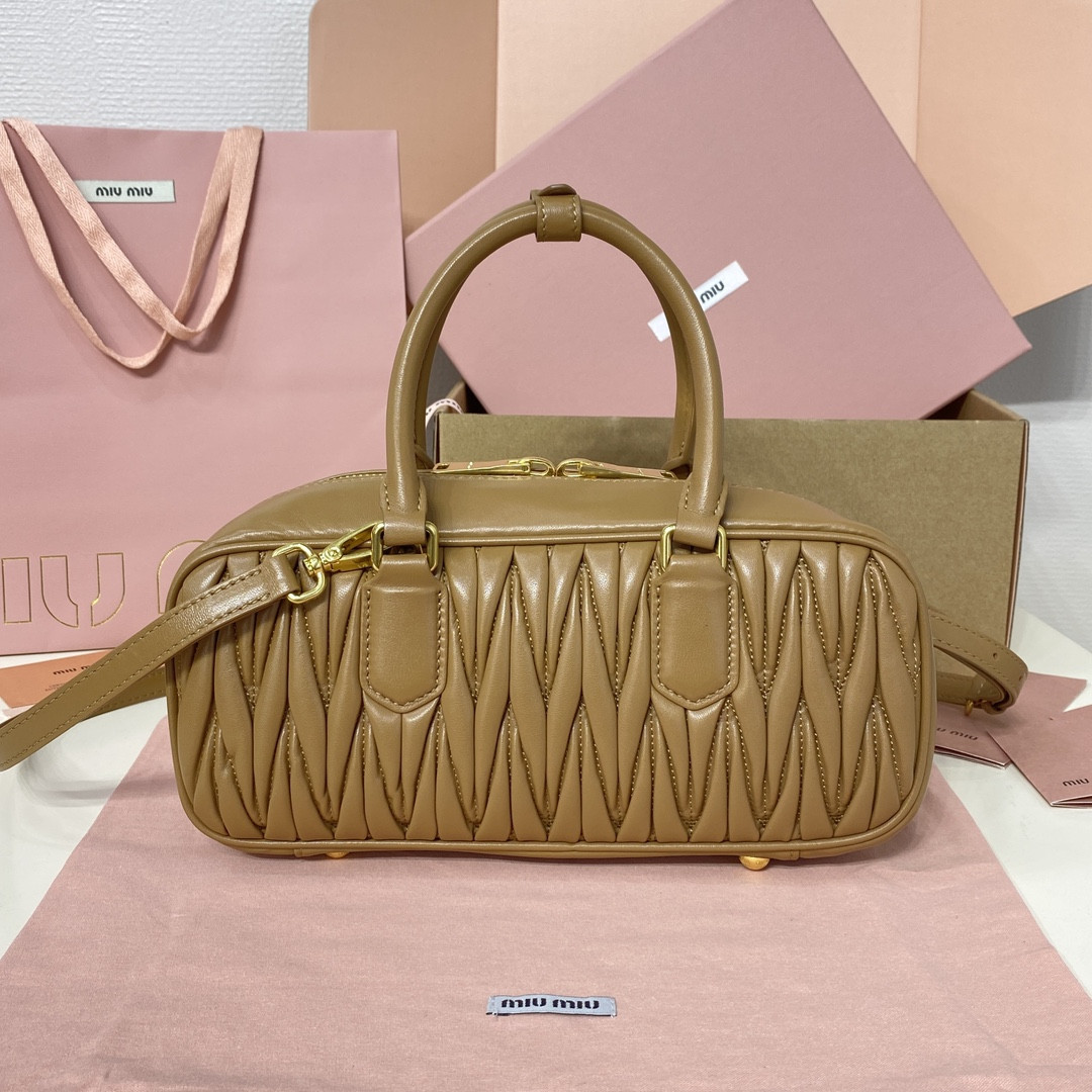 Miu Miu Arcadie matelassé nappa leather bag 12x27x9cm