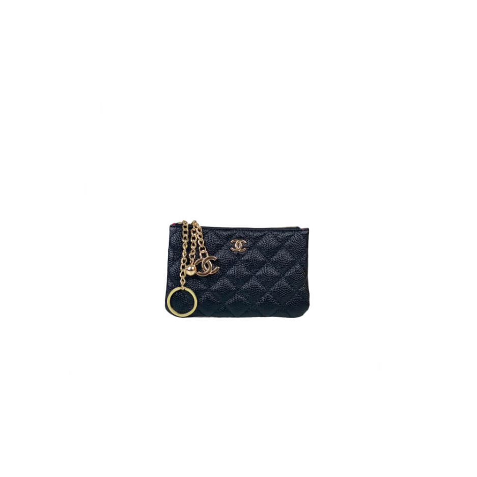 Ch*el classic small zip clutch